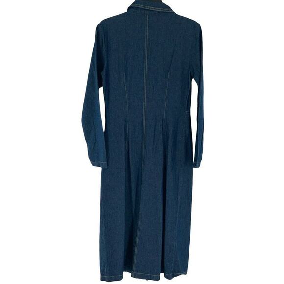A-List By Wrapper Vintage Jean Dress Women's Size 7/8 Long Sleeves Button Down - Picture 5 of 7